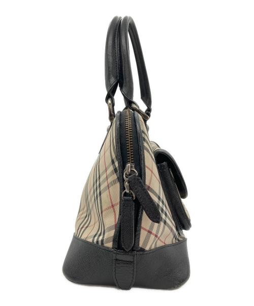 BURBERRY（バーバリー）BURBERRY (バーバリー) ノバチェック柄ハンドバッグ ベージュ×ブラックの古着・服飾アイテム