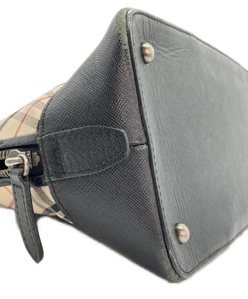 BURBERRY（バーバリー）BURBERRY (バーバリー) ノバチェック柄ハンドバッグ ベージュ×ブラックの古着・服飾アイテム