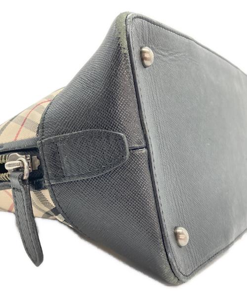 BURBERRY（バーバリー）BURBERRY (バーバリー) ノバチェック柄ハンドバッグ ベージュ×ブラックの古着・服飾アイテム