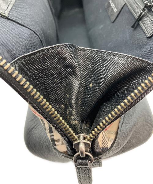 BURBERRY（バーバリー）BURBERRY (バーバリー) ノバチェック柄ハンドバッグ ベージュ×ブラックの古着・服飾アイテム