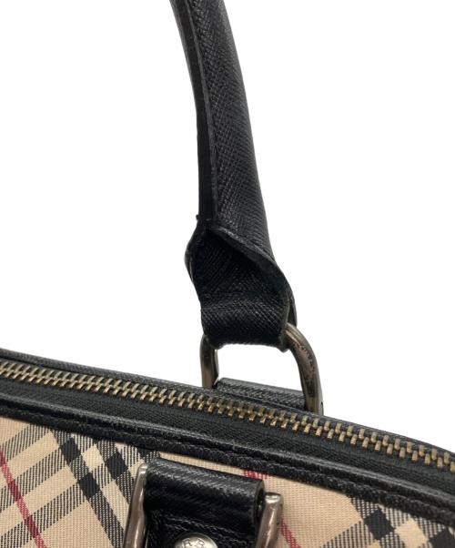 BURBERRY（バーバリー）BURBERRY (バーバリー) ノバチェック柄ハンドバッグ ベージュ×ブラックの古着・服飾アイテム