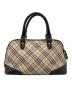 BURBERRY (バーバリー) ノバチェック柄ハンドバッグ ベージュ×ブラック：17000円