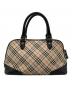 BURBERRY (バーバリー) ノバチェック柄ハンドバッグ ベージュ×ブラック：15000円