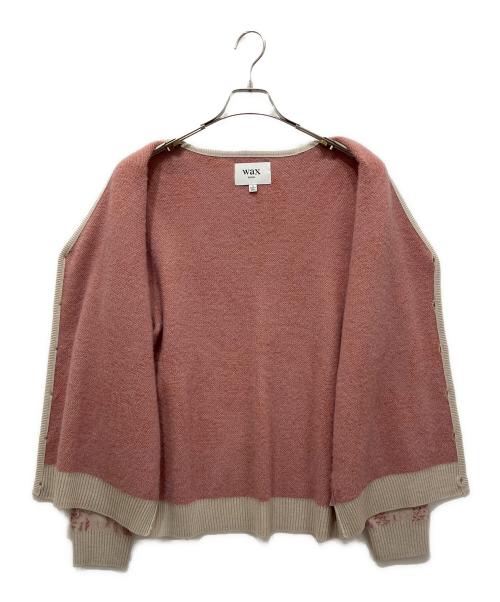 WAX LONDON（ワックスロンドン）WAX LONDON (ワックスロンドン) ニットカーディガン ピンク×オレンジ サイズ:Sの古着・服飾アイテム