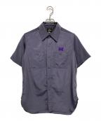 Needlesニードルズ）の古着「S/S Work Shirt - Poly Cloth ワークシャツ」｜PURPLE(SMOKE PURPLE)