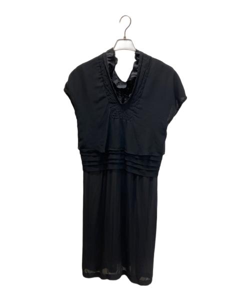 tricot COMME des GARCONS（トリココムデギャルソン）tricot COMME des GARCONS (トリココムデギャルソン) フリル ティアード ロングワンピース ブラック サイズ:Mの古着・服飾アイテム