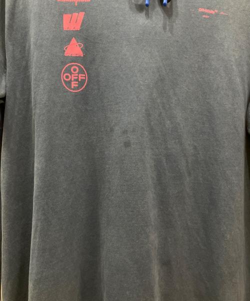 OFFWHITE（オフホワイト）OFFWHITE (オフホワイト) ダイアグマリアナ レイヤード スウェット プリント パーカー ネイビー サイズ:XLの古着・服飾アイテム