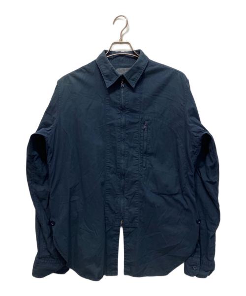 Yohji Yamamoto pour homme（ヨウジヤマモト プールオム）Yohji Yamamoto pour homme (ヨウジヤマモト プールオム) ジップアップシャツジャケット ネイビー サイズ:3の古着・服飾アイテム
