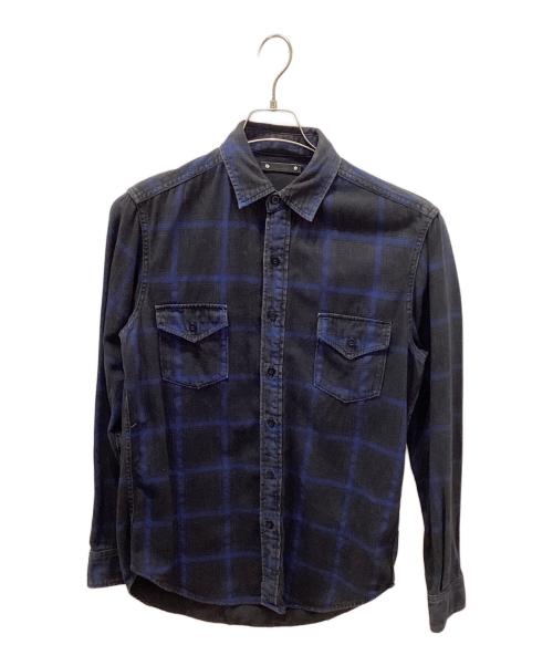 MINEDENIM（マインデニム）MINEDENIM (マインデニム) オンブレチェックシャツ ブラック サイズ:2の古着・服飾アイテム