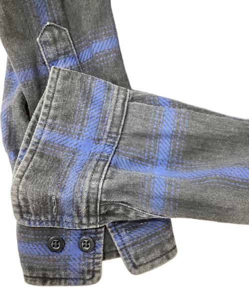 MINEDENIM（マインデニム）MINEDENIM (マインデニム) オンブレチェックシャツ ブラック サイズ:2の古着・服飾アイテム