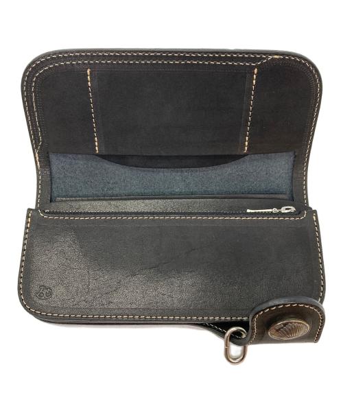 RED MOON（レッドムーン）RED MOON (レッドムーン) LONG WALLET レザーロングウォレット ブラックの古着・服飾アイテム