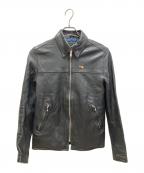 Hysteric Glamourヒステリックグラマー）の古着「ラムレザー シングルライダースジャケット」｜ブラック