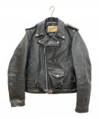Schottショット）の古着「90S ダブルレザーライダースジャケット」｜ブラック