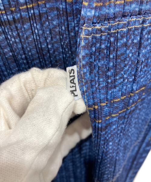 PLEATS PLEASE（プリーツプリーズ）PLEATS PLEASE (プリーツプリーズ) デニム転写スカート インディゴ サイズ:1の古着・服飾アイテム