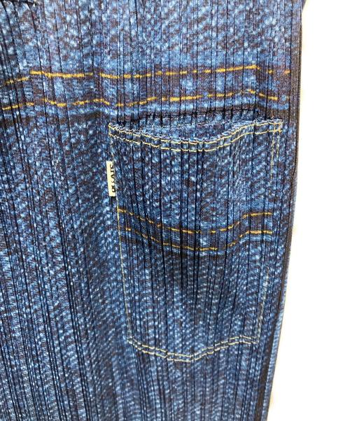 PLEATS PLEASE（プリーツプリーズ）PLEATS PLEASE (プリーツプリーズ) デニム転写スカート インディゴ サイズ:1の古着・服飾アイテム