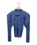 PLEATS PLEASEプリーツプリーズ）の古着「デニム転写シャツ」｜インディゴ