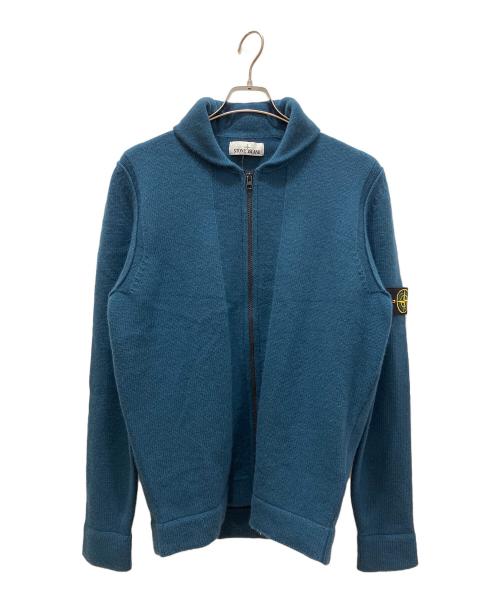 STONE ISLAND（ストーンアイランド）STONE ISLAND (ストーンアイランド) 18AW KNITTED ZIP UP CARDIGAN ニットカーディガン ブルー サイズ:Lの古着・服飾アイテム