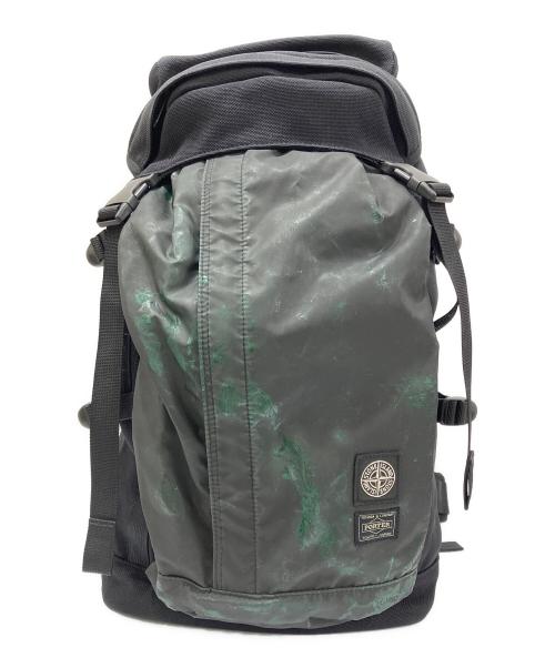 PORTER（ポーター）PORTER (ポーター) STONE ISLAND (ストーンアイランド) 16AW Hidden Reflective バックパック ブラック×グリーンの古着・服飾アイテム