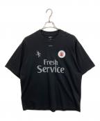 FreshServiceフレッシュサービス）の古着「CORPORETE PRINTED S/S TEE FOOTBALL」｜ブラック