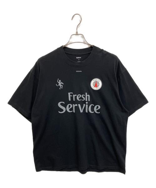 FreshService（フレッシュサービス）FreshService (フレッシュサービス) CORPORETE PRINTED S/S TEE FOOTBALL ブラック サイズ:Mの古着・服飾アイテム