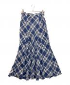 POLO RALPH LAURENポロ・ラルフローレン）の古着「リネンロングスカート」｜ホワイト×ブルー