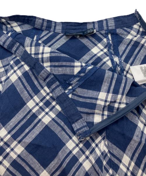 POLO RALPH LAUREN（ポロ・ラルフローレン）POLO RALPH LAUREN (ポロ・ラルフローレン) リネンロングスカート ホワイト×ブルーの古着・服飾アイテム