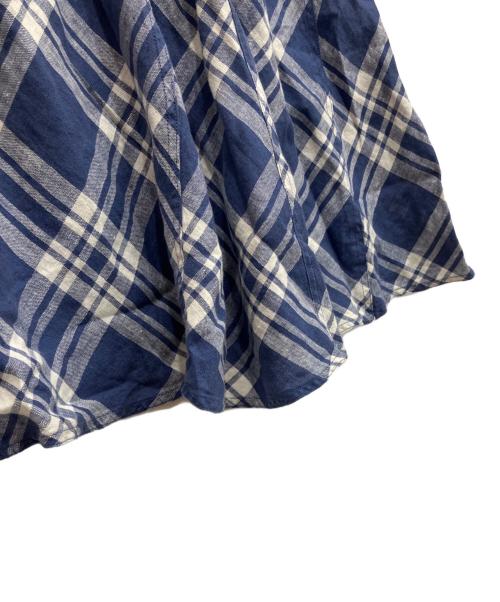 POLO RALPH LAUREN（ポロ・ラルフローレン）POLO RALPH LAUREN (ポロ・ラルフローレン) リネンロングスカート ホワイト×ブルーの古着・服飾アイテム