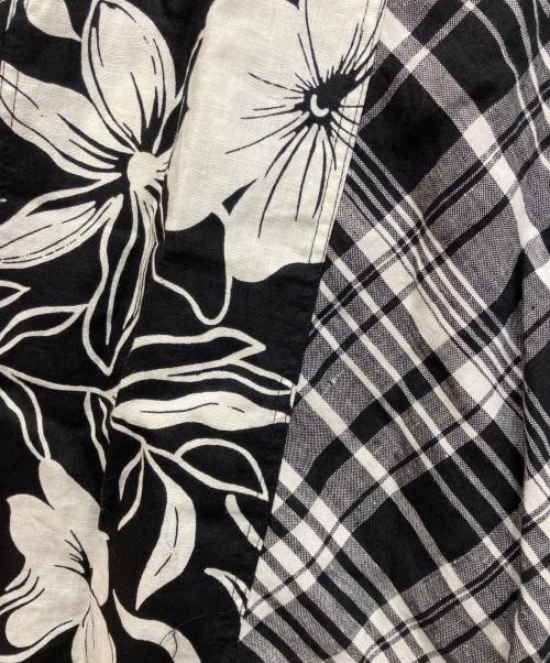 POLO RALPH LAUREN（ポロ・ラルフローレン）POLO RALPH LAUREN (ポロ・ラルフローレン) リネンロングスカート ホワイト×ブラックの古着・服飾アイテム