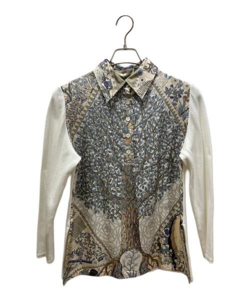 HERMES（エルメス）HERMES (エルメス) 切替シャツ ベージュ サイズ:Sの古着・服飾アイテム