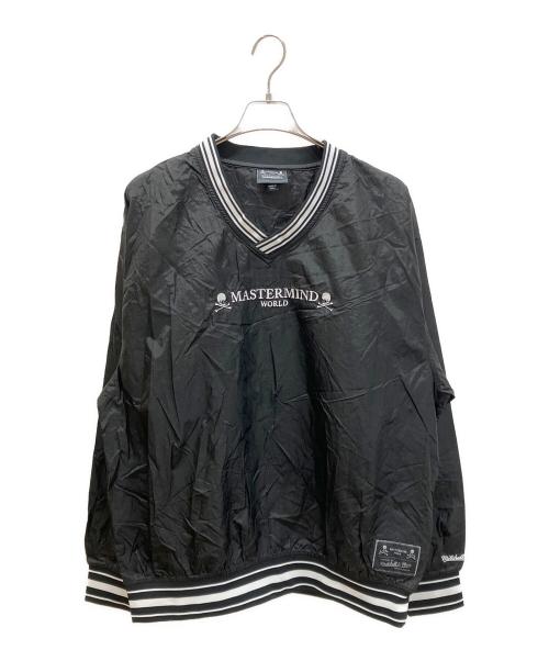Mastermind WORLD（マスターマインド ワールド）Mastermind WORLD (マスターマインド ワールド) MITCHELL & NESS (ミッチェルアンドネス) ナイロンプルオーバー ブラック サイズ:Lの古着・服飾アイテム
