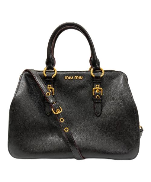 MIU MIU（ミュウミュウ）MIU MIU (ミュウミュウ) マドラス 2WAYショルダーバッグ ブラックの古着・服飾アイテム