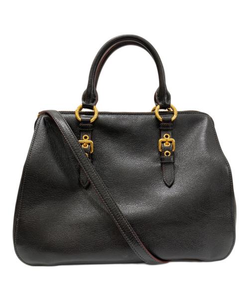 MIU MIU（ミュウミュウ）MIU MIU (ミュウミュウ) マドラス 2WAYショルダーバッグ ブラックの古着・服飾アイテム