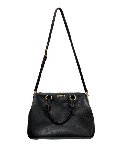 MIU MIU（ミュウミュウ）MIU MIU (ミュウミュウ) マドラス 2WAYショルダーバッグ ブラックの古着・服飾アイテム