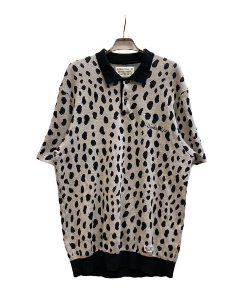 WACKO MARIA（ワコマリア）WACKO MARIA (ワコマリア) 24SS LEOPARD KNIT POLO SHIRT グレー サイズ:Lの古着・服飾アイテム