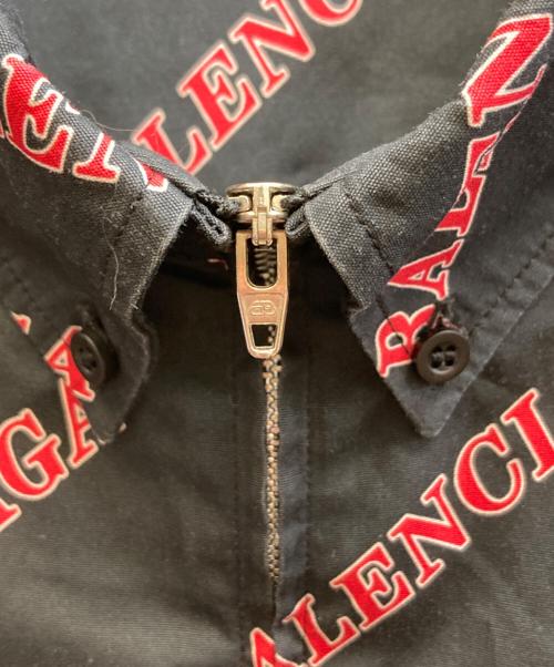 BALENCIAGA（バレンシアガ）BALENCIAGA (バレンシアガ) Alloverスポーティジップアップ半袖シャツ/621955 TILR8 ブラック サイズ:37の古着・服飾アイテム