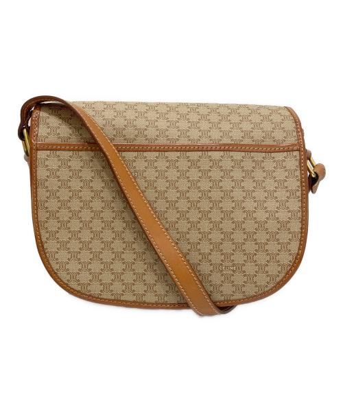 CELINE（セリーヌ）CELINE (セリーヌ) マカダム柄 フラップショルダーバッグ ブラウンの古着・服飾アイテム