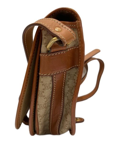 CELINE（セリーヌ）CELINE (セリーヌ) マカダム柄 フラップショルダーバッグ ブラウンの古着・服飾アイテム