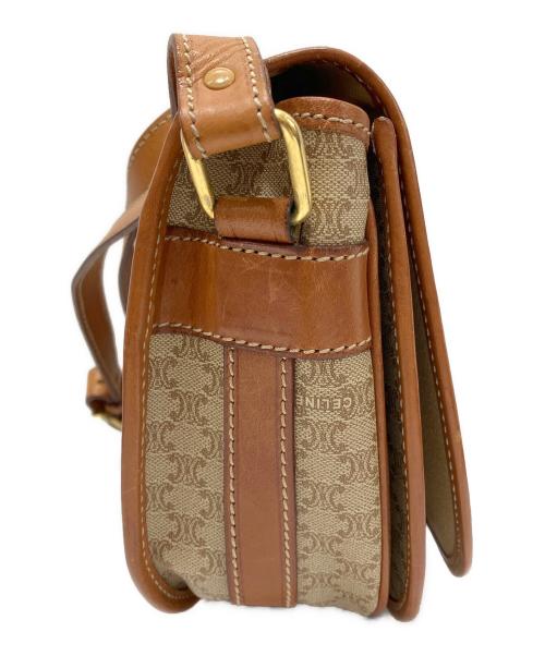 CELINE（セリーヌ）CELINE (セリーヌ) マカダム柄 フラップショルダーバッグ ブラウンの古着・服飾アイテム