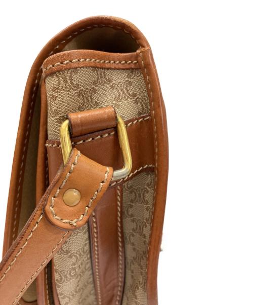 CELINE（セリーヌ）CELINE (セリーヌ) マカダム柄 フラップショルダーバッグ ブラウンの古着・服飾アイテム