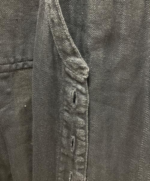 KAPITAL（キャピタル）KAPITAL (キャピタル) ガーゼリネンヘリンボン スタンドペニーシャツ ネイビー サイズ:XLの古着・服飾アイテム