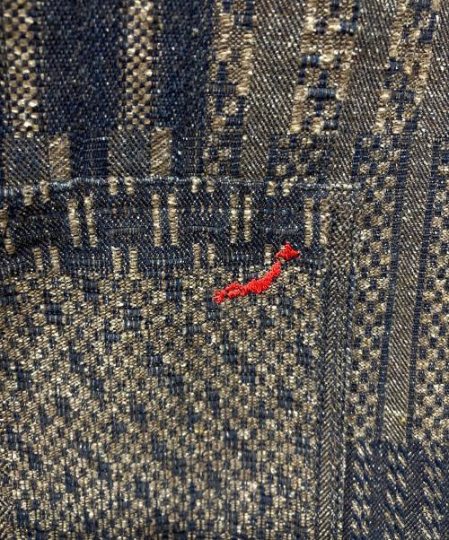 BLUE TRICK（ブルートリック）BLUE TRICK (ブルートリック) 総柄ステンカラーコート ネイビー×ブラウン サイズ:Lの古着・服飾アイテム