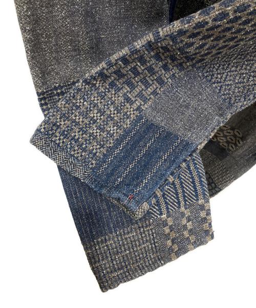 BLUE TRICK（ブルートリック）BLUE TRICK (ブルートリック) 総柄ステンカラーコート ネイビー×ブラウン サイズ:Lの古着・服飾アイテム