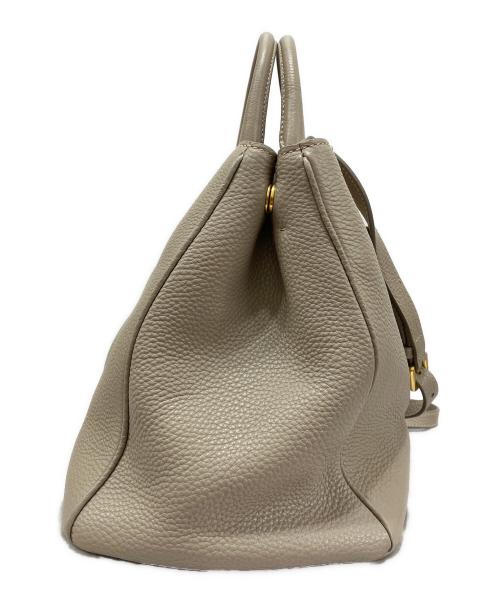 PRADA（プラダ）PRADA (プラダ) ヴィッテロダイノ レザー 2WAY ハンドバッグ ベージュの古着・服飾アイテム