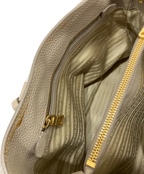 PRADA（プラダ）PRADA (プラダ) ヴィッテロダイノ レザー 2WAY ハンドバッグ ベージュの古着・服飾アイテム