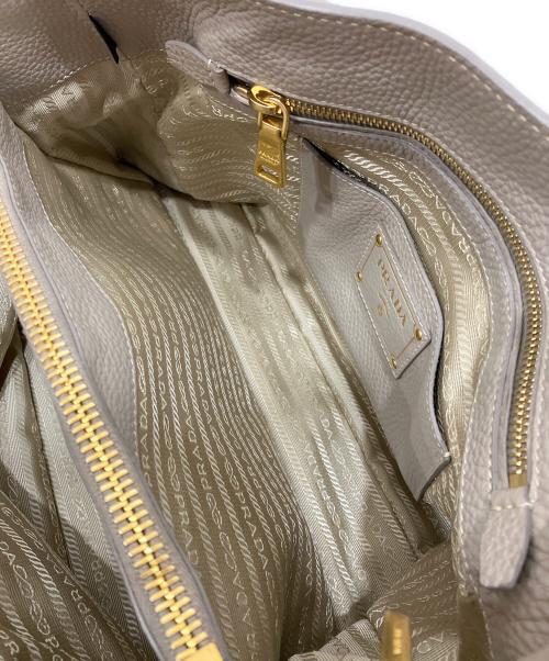 PRADA（プラダ）PRADA (プラダ) ヴィッテロダイノ レザー 2WAY ハンドバッグ ベージュの古着・服飾アイテム