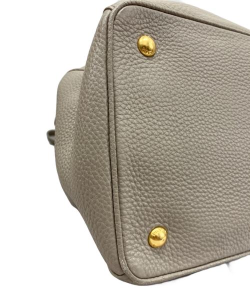 PRADA（プラダ）PRADA (プラダ) ヴィッテロダイノ レザー 2WAY ハンドバッグ ベージュの古着・服飾アイテム