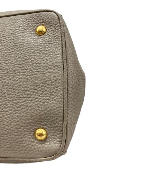 PRADA（プラダ）PRADA (プラダ) ヴィッテロダイノ レザー 2WAY ハンドバッグ ベージュの古着・服飾アイテム