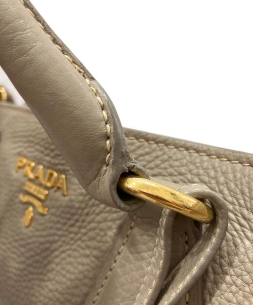 PRADA（プラダ）PRADA (プラダ) ヴィッテロダイノ レザー 2WAY ハンドバッグ ベージュの古着・服飾アイテム