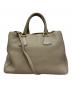 PRADA (プラダ) ヴィッテロダイノ レザー 2WAY ハンドバッグ ベージュ：50000円