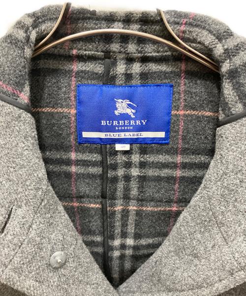 BURBERRY BLUE LABEL（バーバリー ブルー レーベル）BURBERRY BLUE LABEL (バーバリーロンドンブルーレーベル) ウール ダッフルコート グレー サイズ:40の古着・服飾アイテム